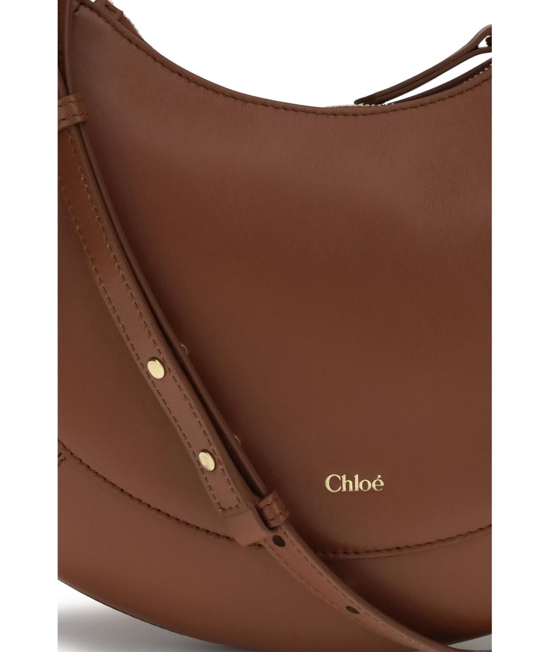 CHLOE Коричневая кожаная сумка через плечо, фото 4