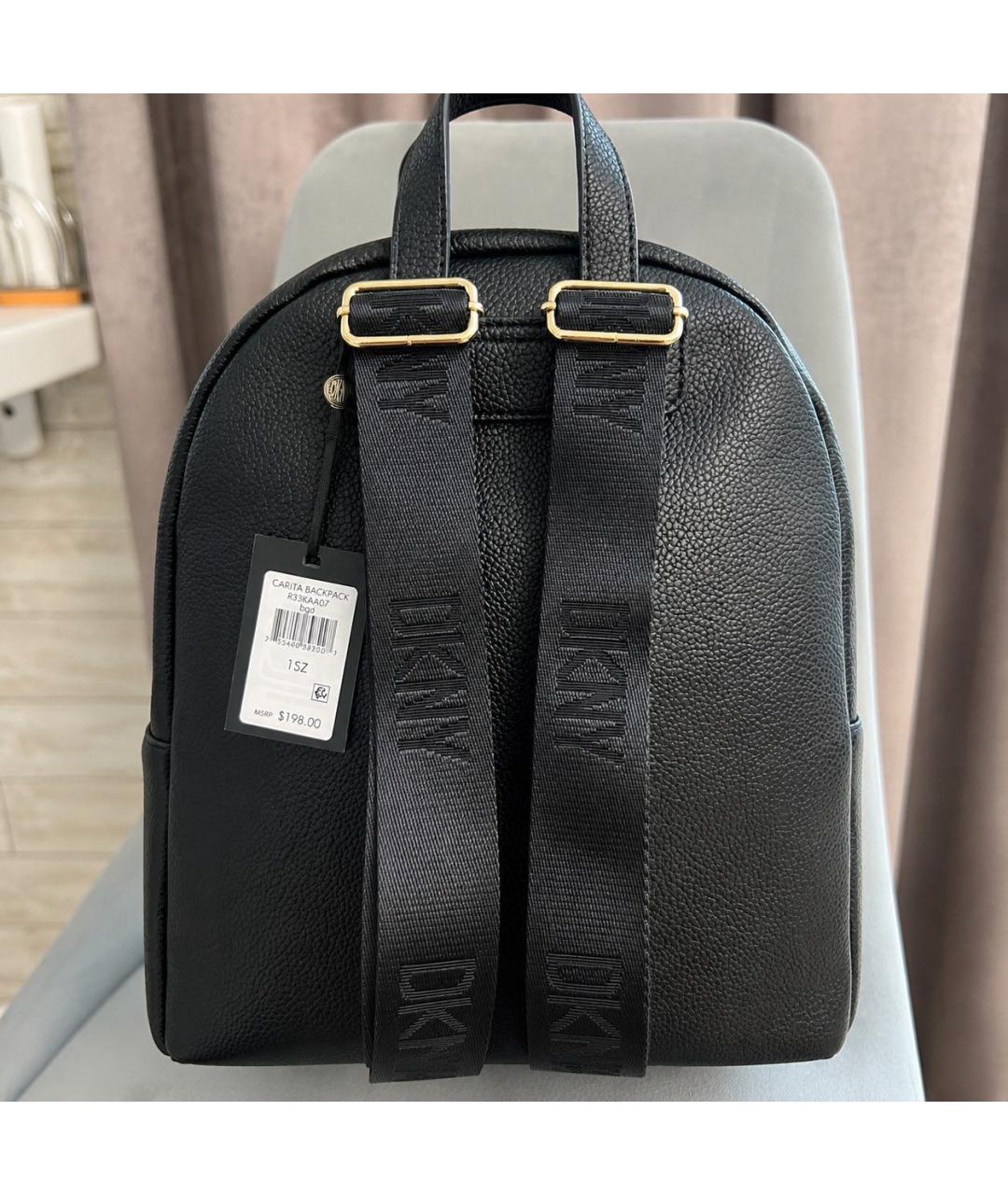 DKNY Черный рюкзак из искусственной кожи, фото 6
