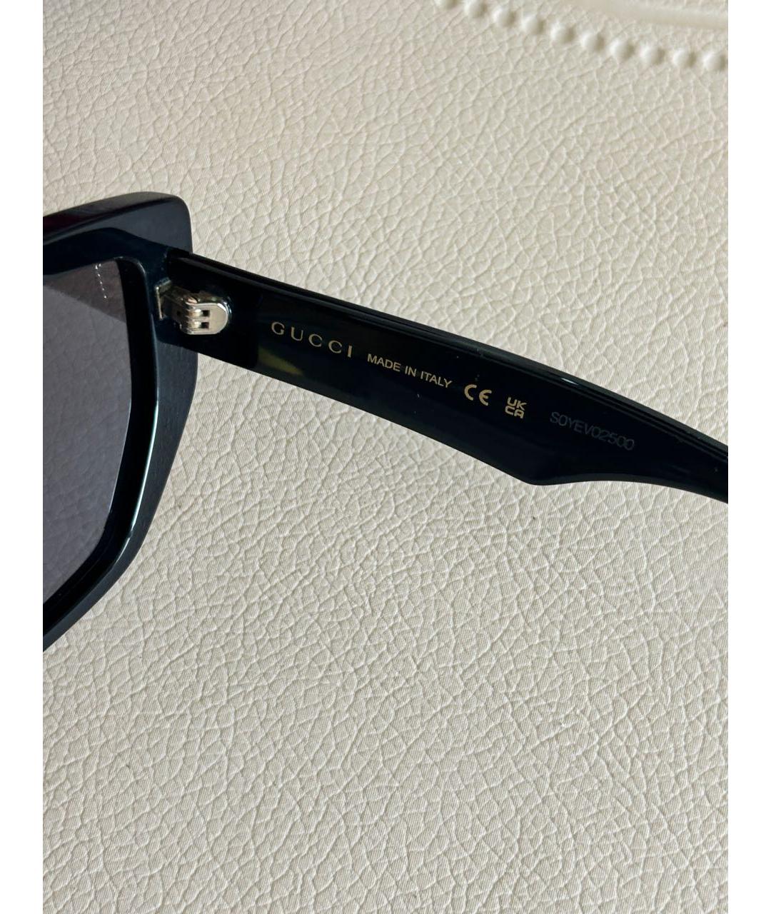 GUCCI Черные пластиковые солнцезащитные очки, фото 6