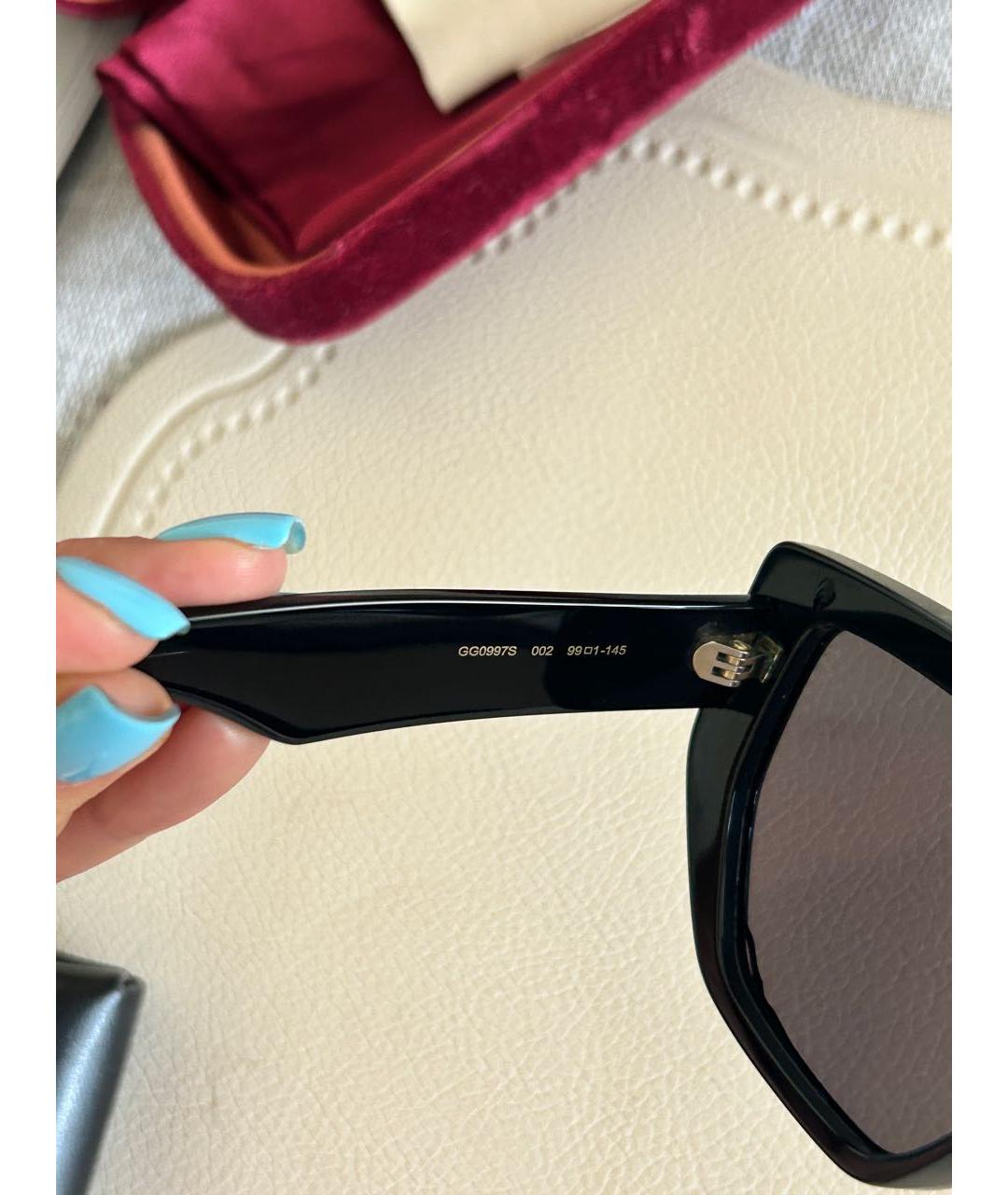 GUCCI Черные пластиковые солнцезащитные очки, фото 5