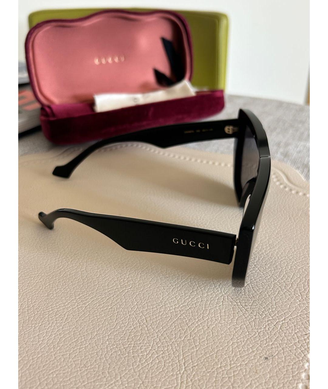 GUCCI Черные пластиковые солнцезащитные очки, фото 3