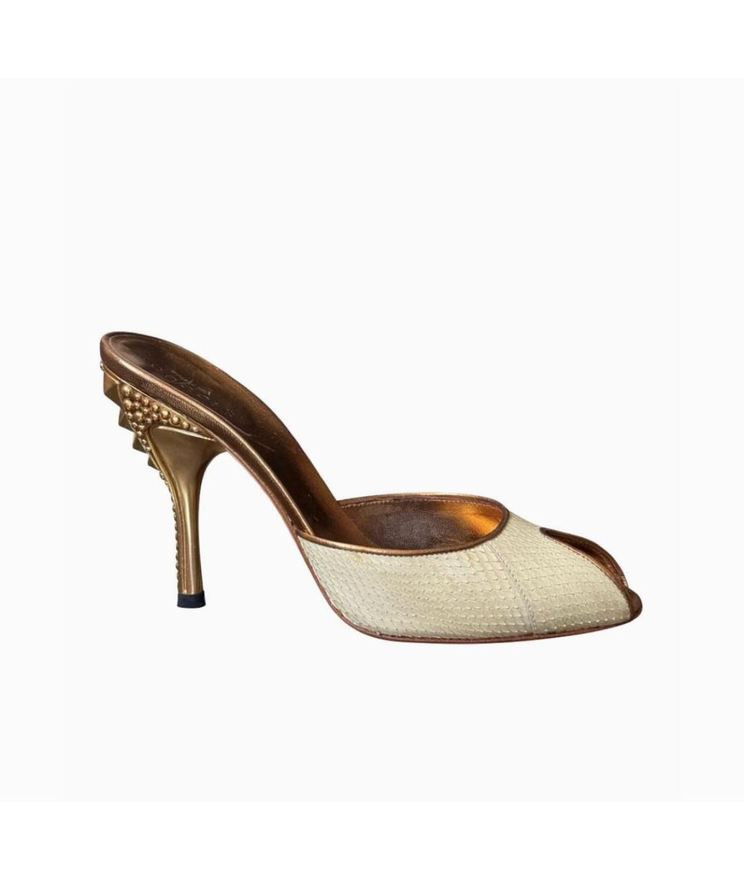 GUCCI Бежевые кожаные мюли, фото 5