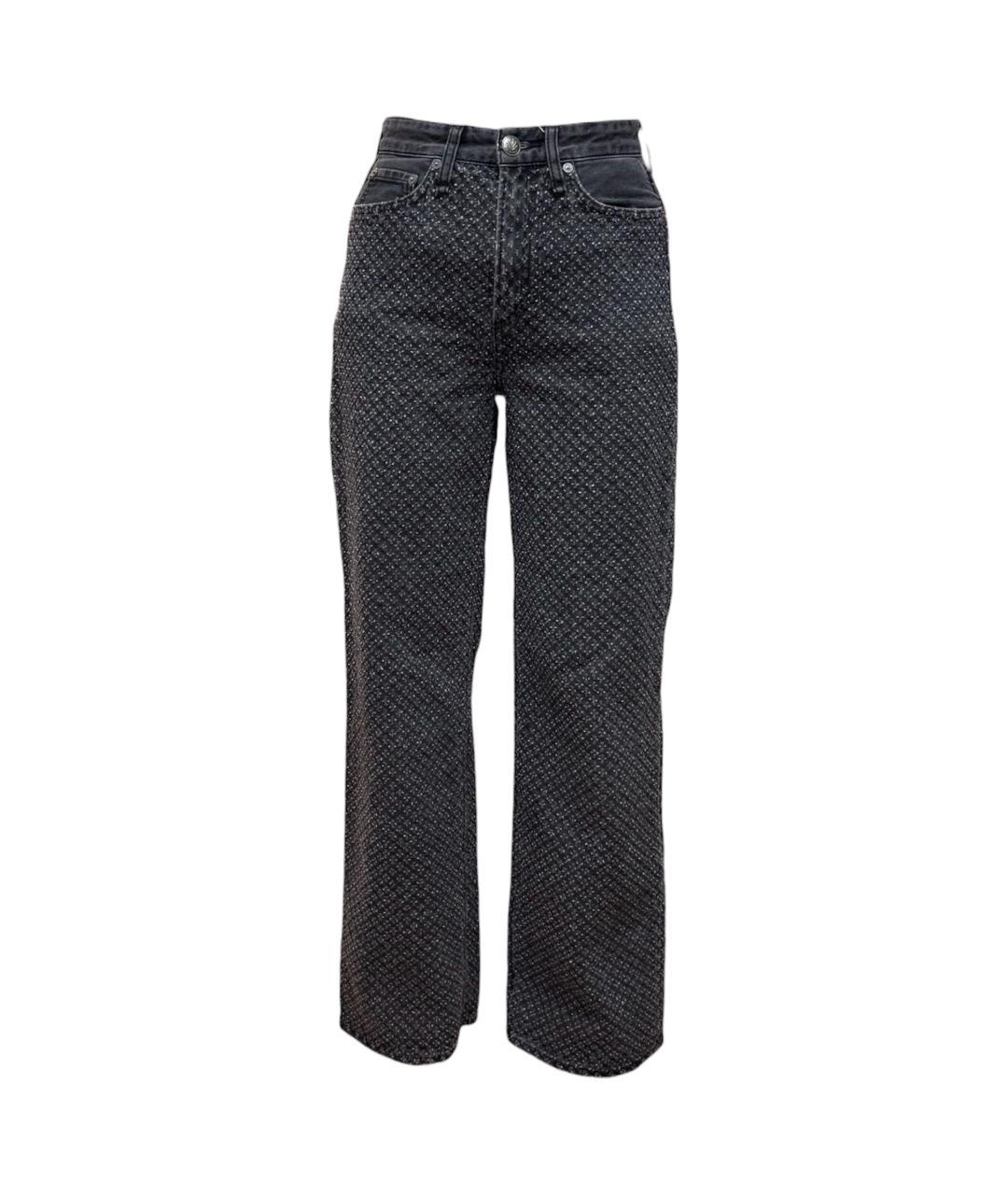 RAG & BONE Черные хлопковые прямые джинсы, фото 7