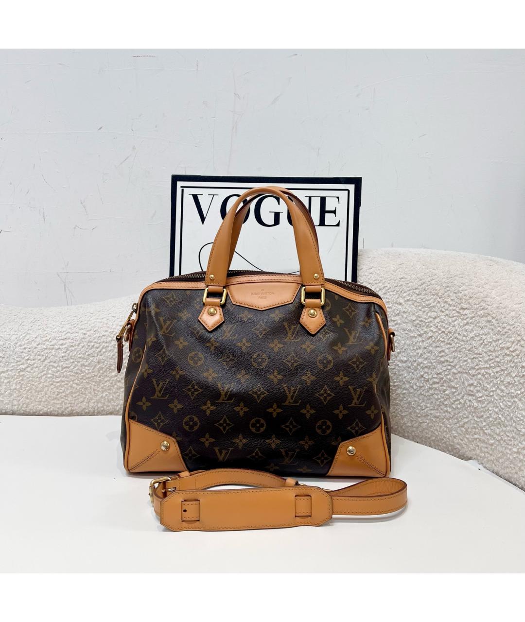 LOUIS VUITTON Коричневая сумка с короткими ручками, фото 7