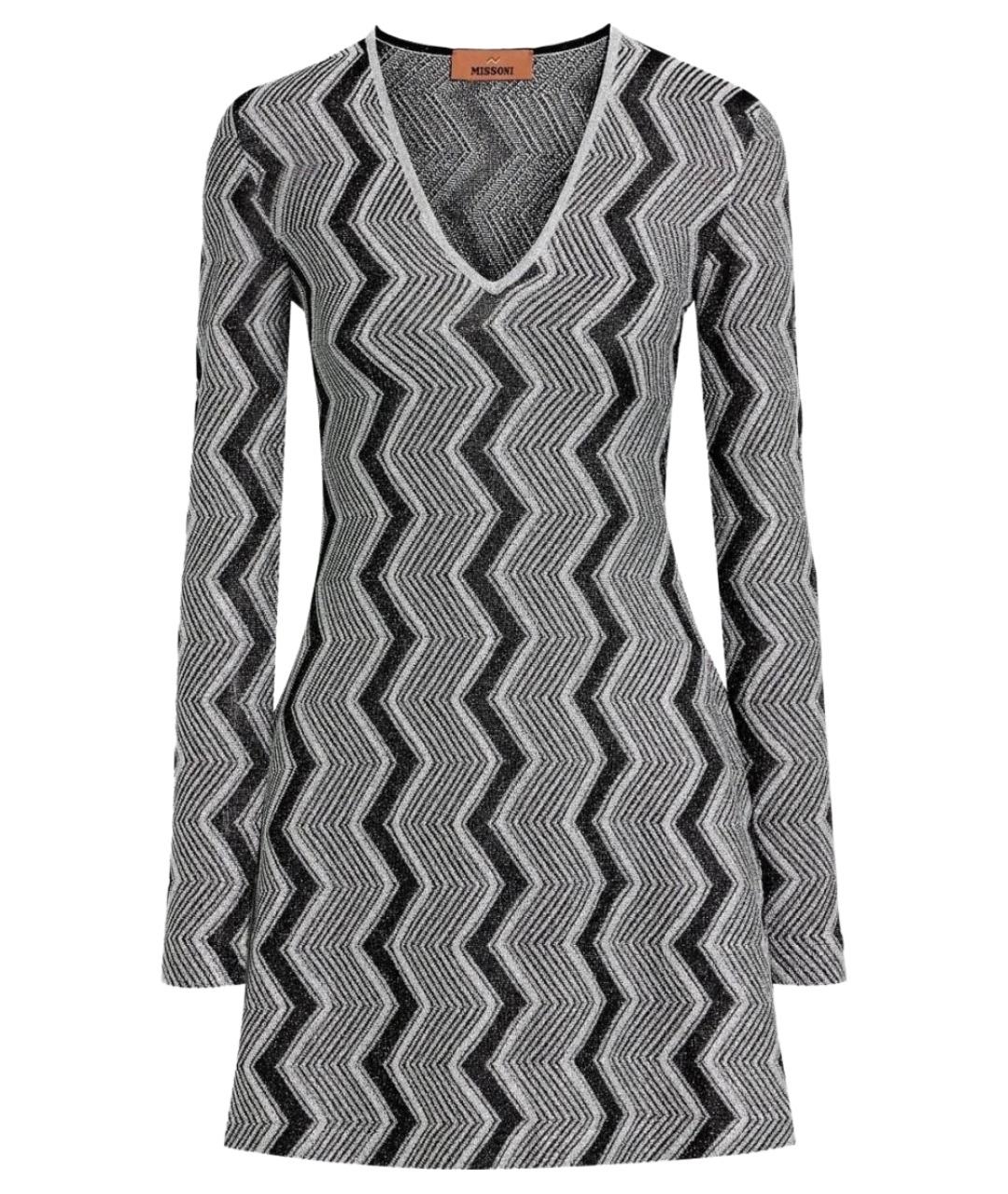 MISSONI Серебряное вискозное коктейльное платье, фото 1