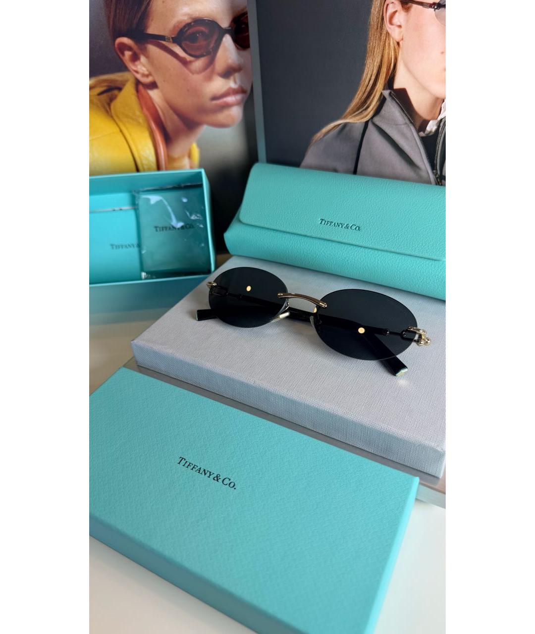 TIFFANY&CO Черные металлические солнцезащитные очки, фото 5