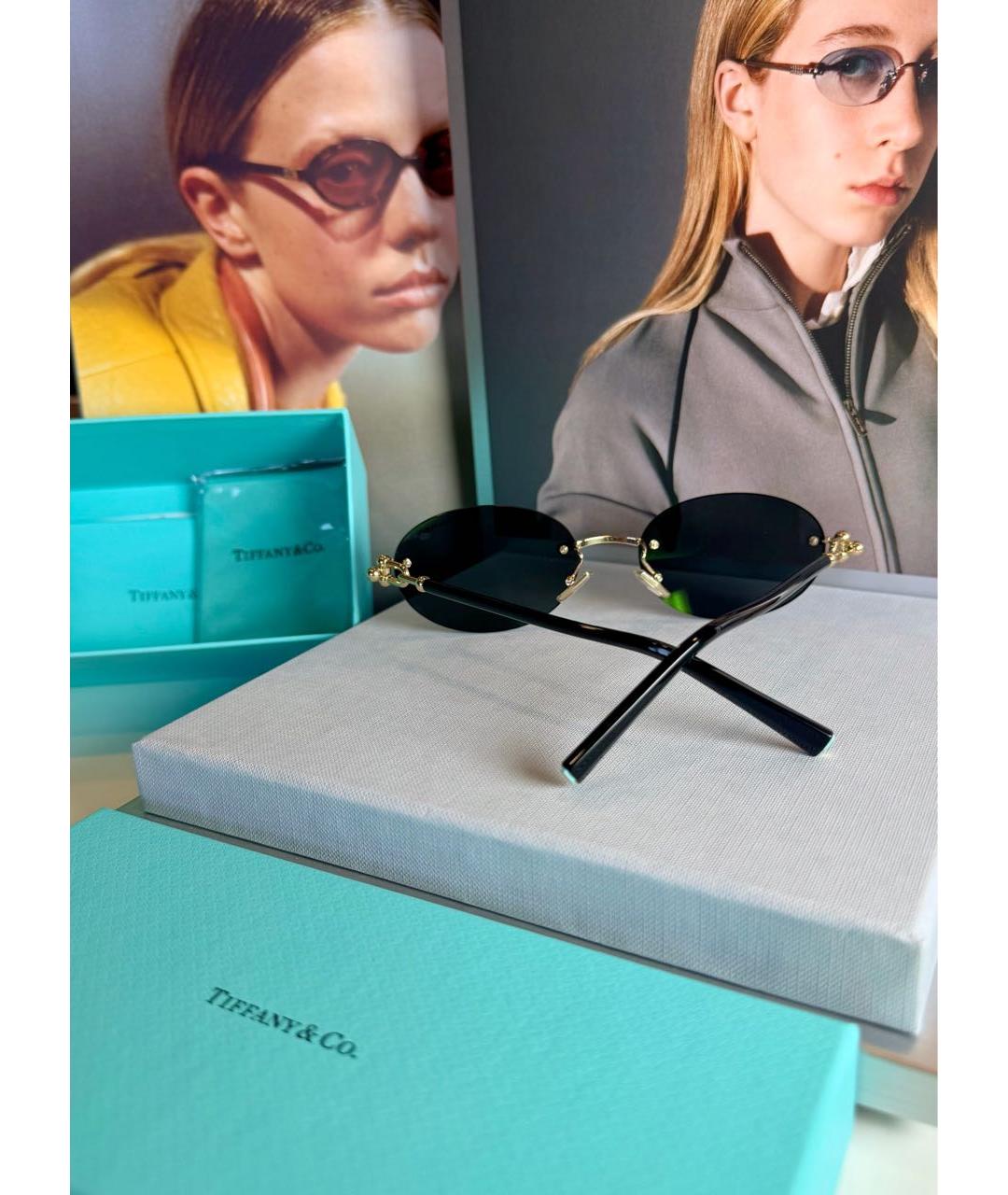 TIFFANY&CO Черные металлические солнцезащитные очки, фото 6