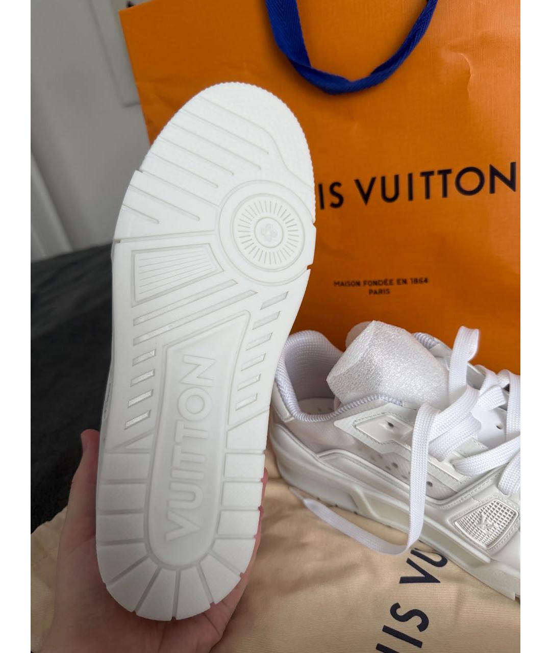 LOUIS VUITTON Белые текстильные низкие кроссовки / кеды, фото 6