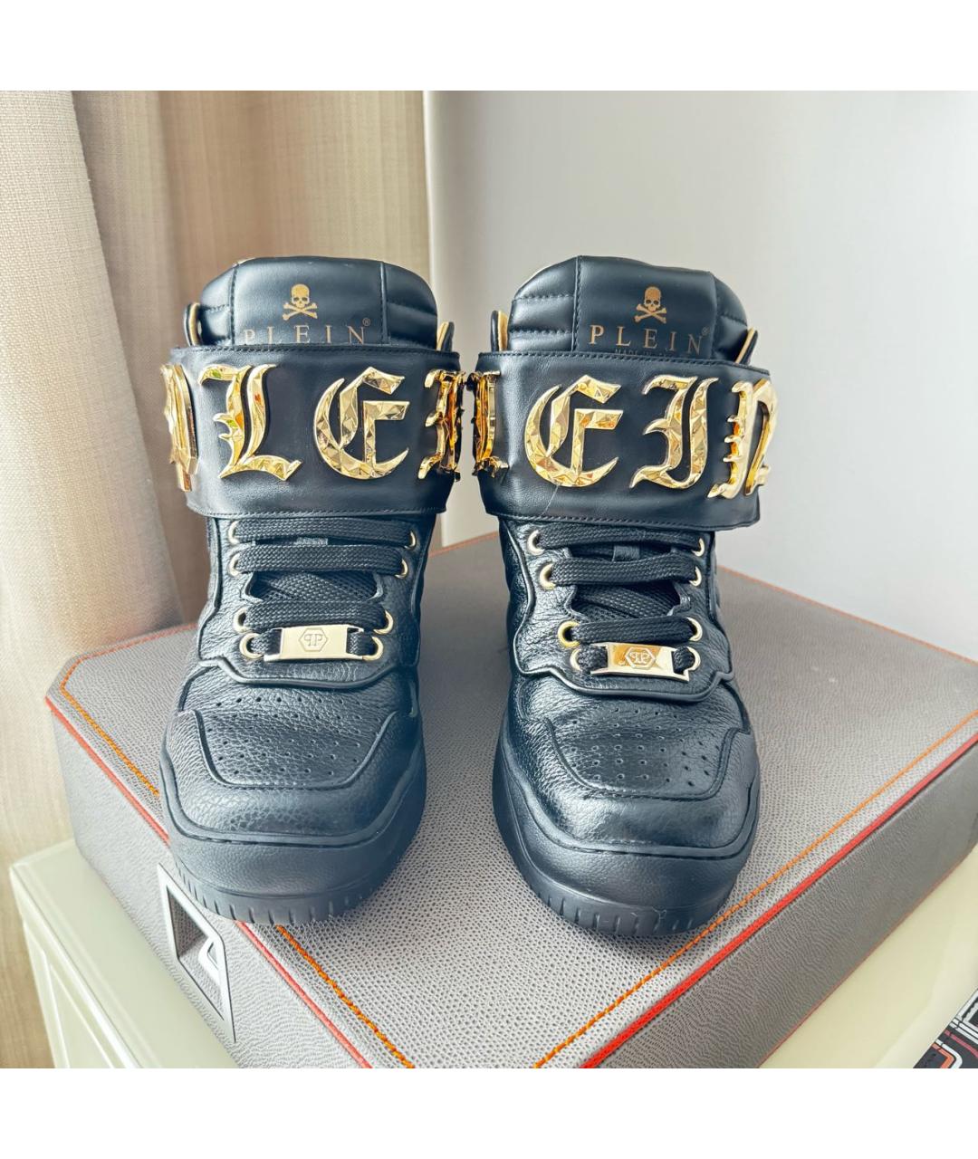 PHILIPP PLEIN Черные кожаные ботинки, фото 2