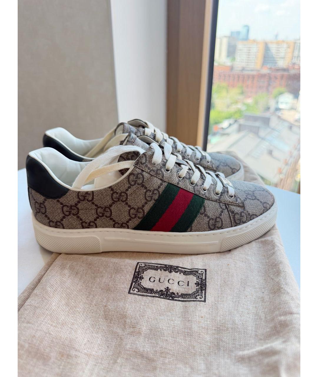 GUCCI Бежевые кеды, фото 5