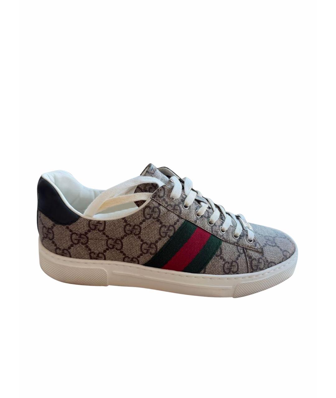 GUCCI Бежевые кеды, фото 1