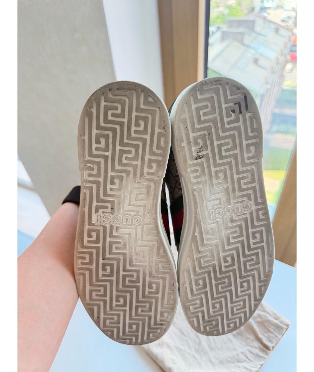 GUCCI Бежевые кеды, фото 4