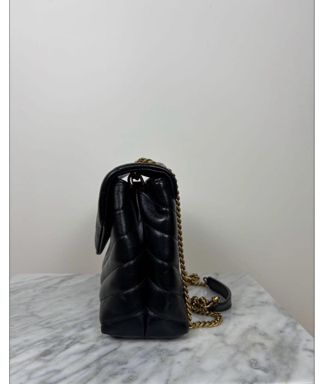 SAINT LAURENT Черная кожаная сумка через плечо, фото 3