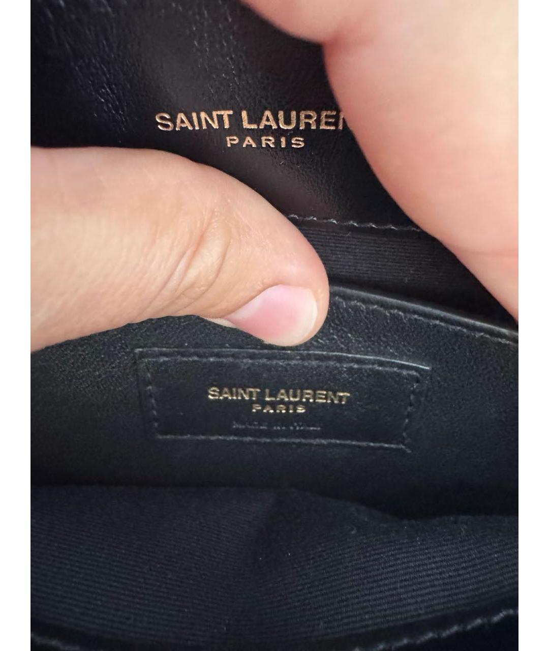 SAINT LAURENT Черная кожаная сумка через плечо, фото 4
