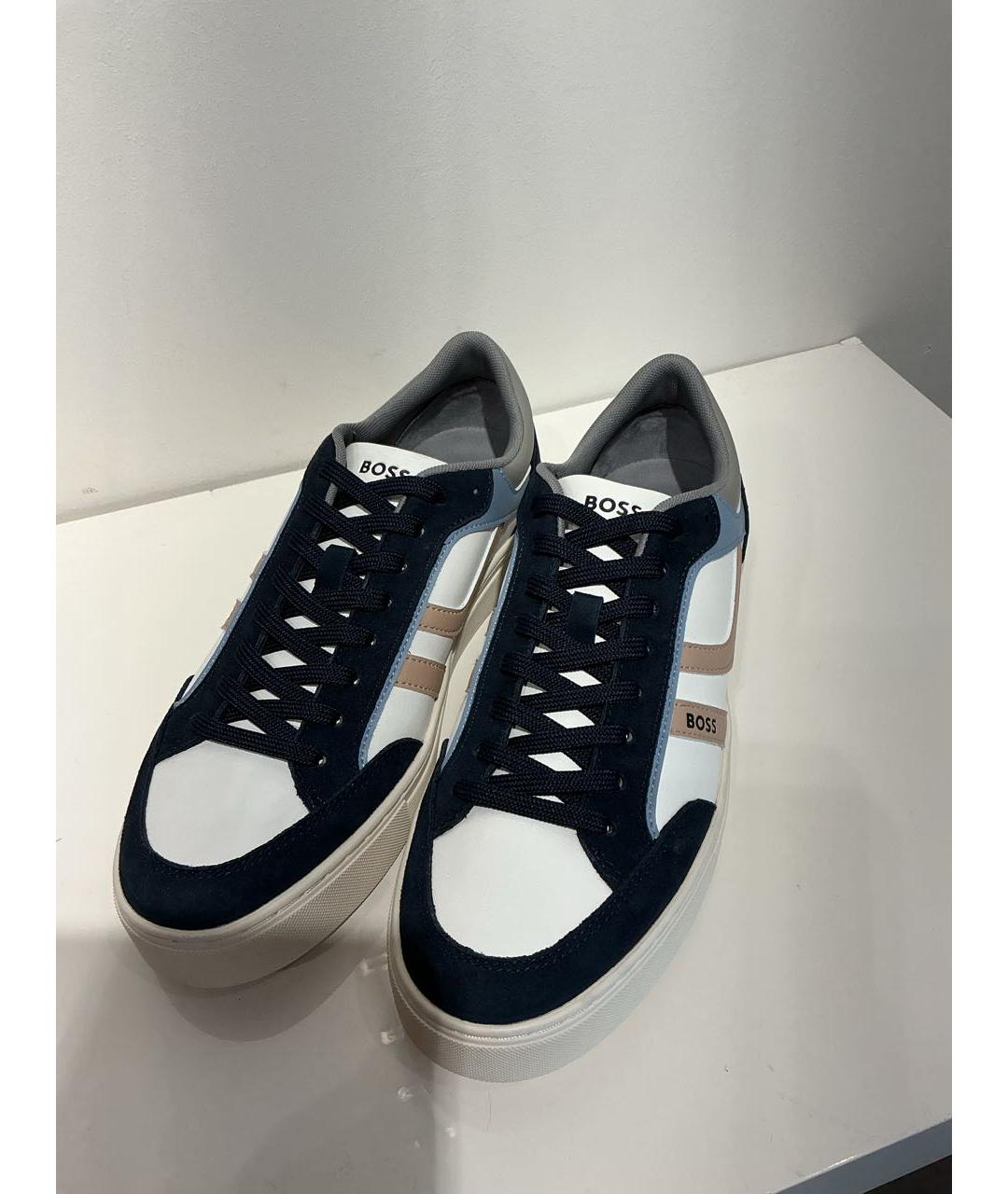 HUGO BOSS Белые низкие кроссовки / кеды из искусственной кожи, фото 4