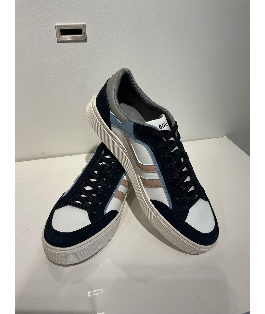 HUGO BOSS Белые низкие кроссовки / кеды из искусственной кожи, фото 2