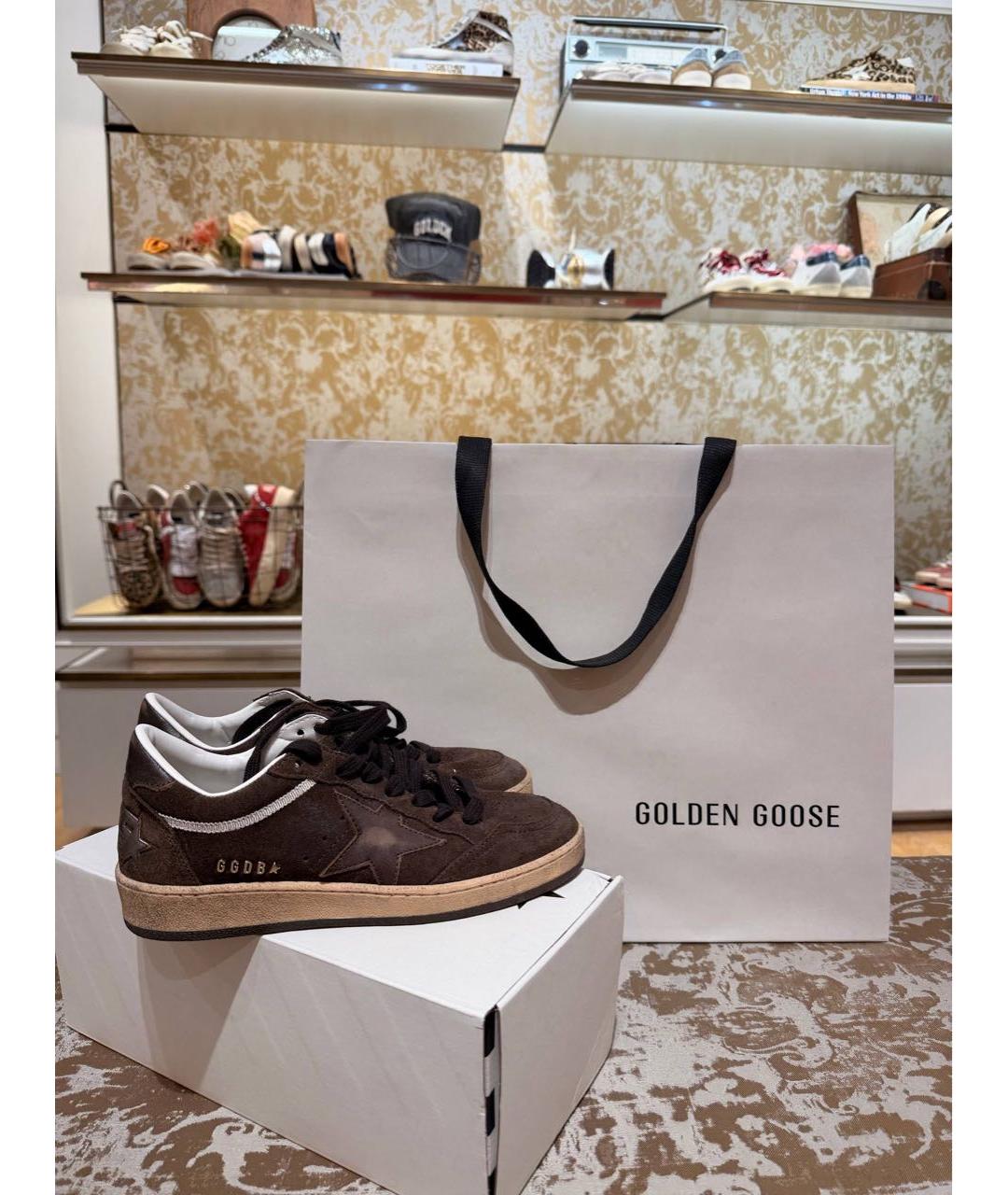 GOLDEN GOOSE DELUXE BRAND Коричневые замшевые кроссовки, фото 2