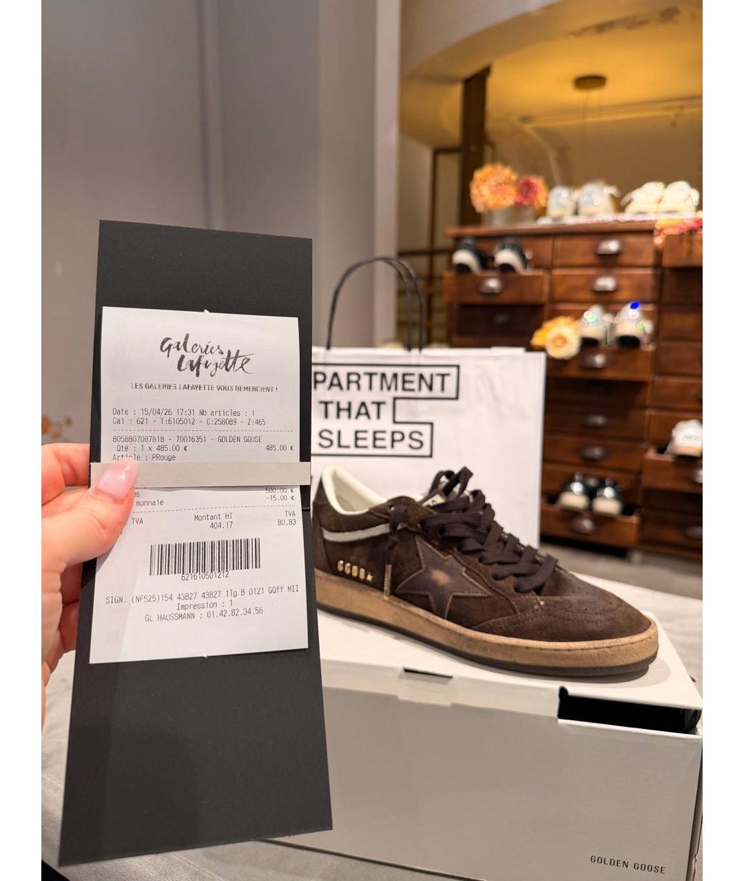 GOLDEN GOOSE DELUXE BRAND Коричневые замшевые кроссовки, фото 3
