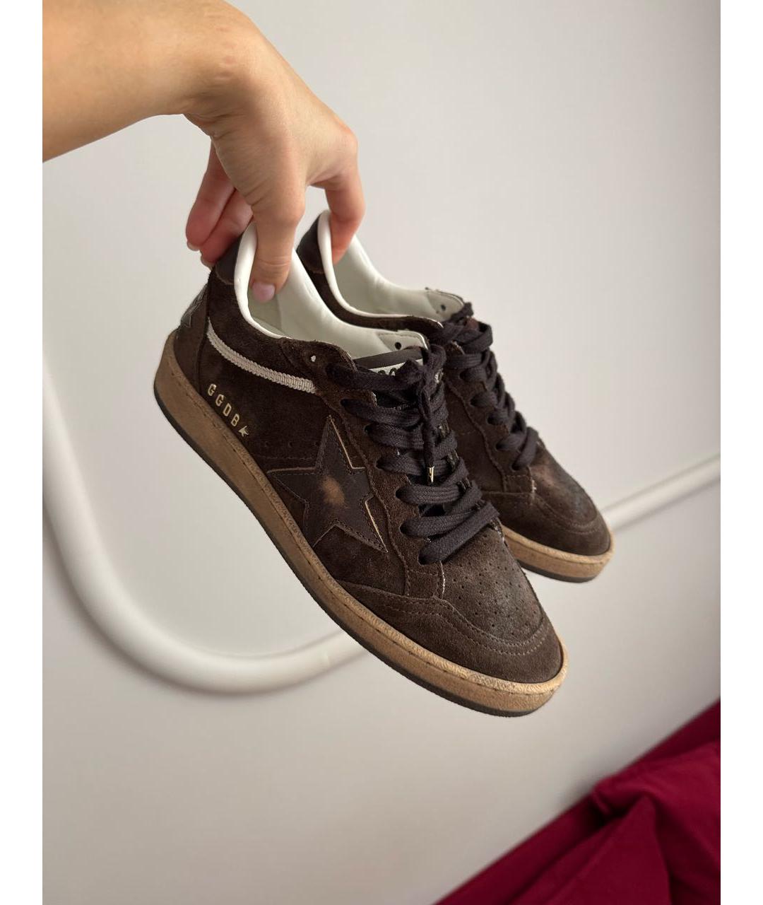 GOLDEN GOOSE DELUXE BRAND Коричневые замшевые кроссовки, фото 5