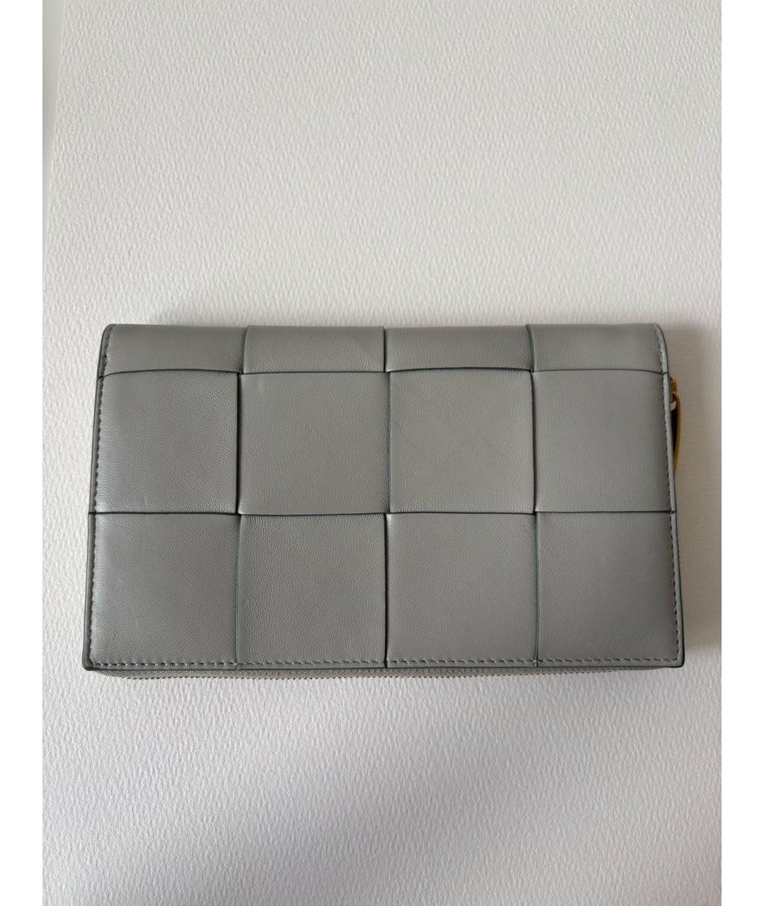 BOTTEGA VENETA Серый кожаный кошелек, фото 1