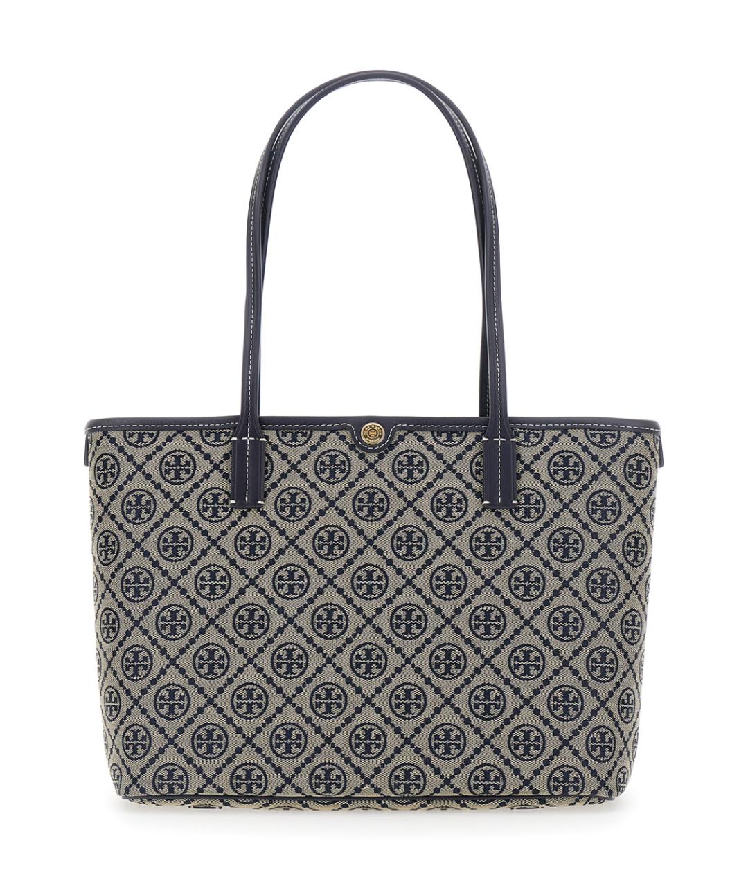 TORY BURCH Синяя хлопковая сумка тоут, фото 1