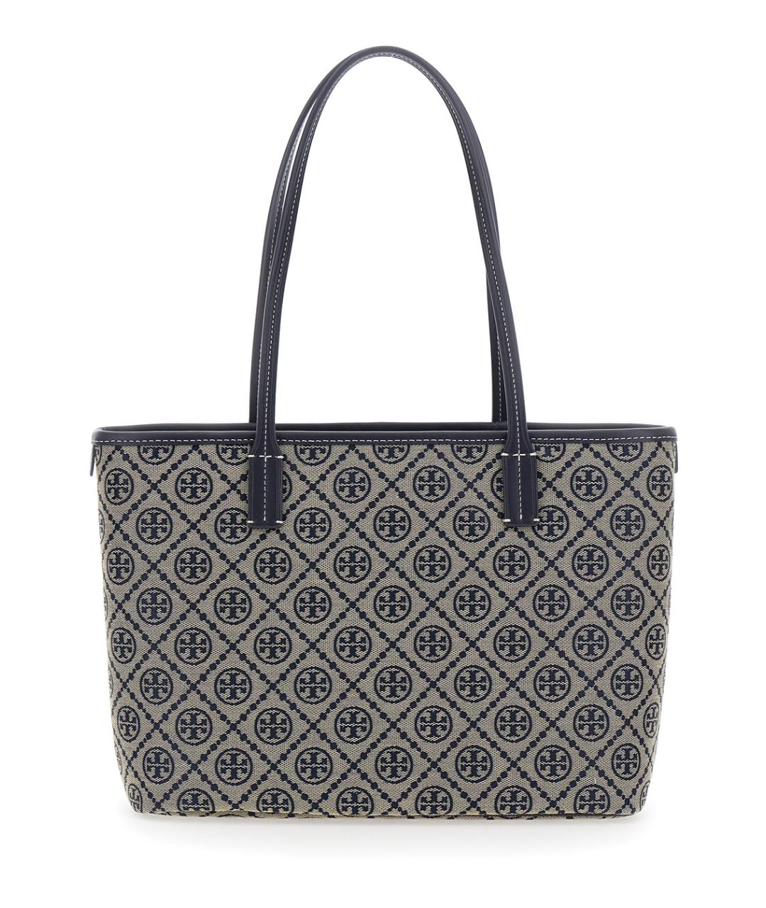 TORY BURCH Синяя хлопковая сумка тоут, фото 2