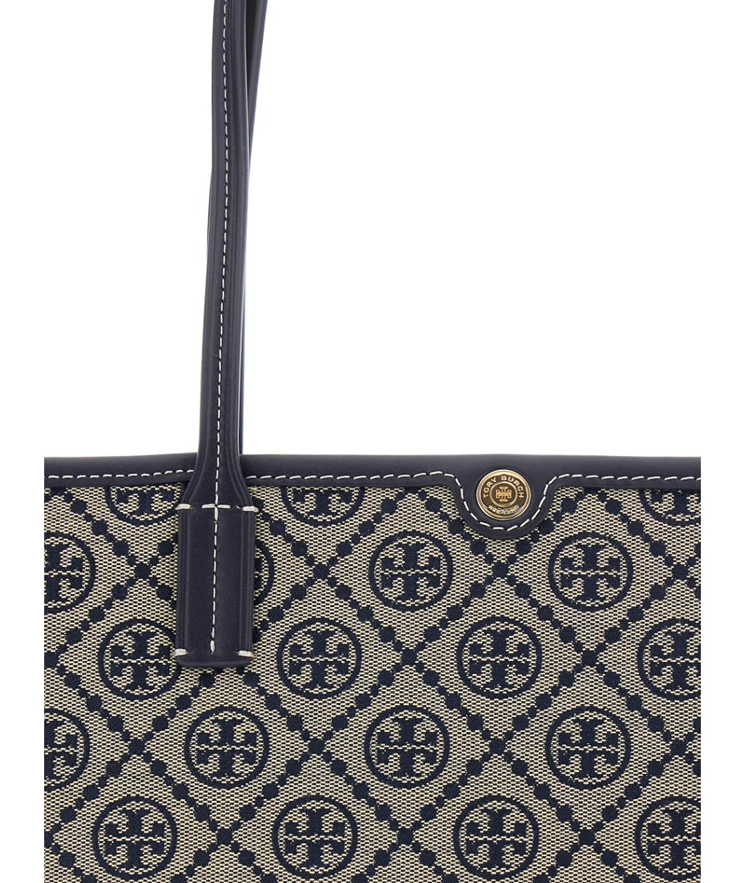 TORY BURCH Синяя хлопковая сумка тоут, фото 3