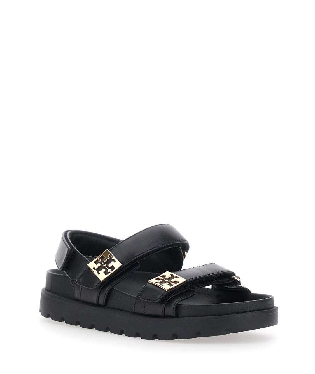 TORY BURCH Черные кожаные сандалии, фото 2