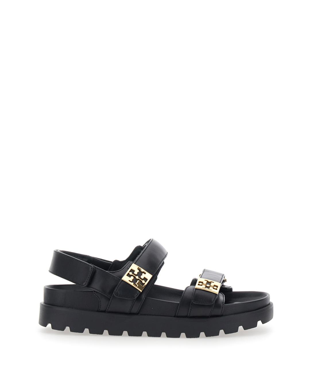 TORY BURCH Черные кожаные сандалии, фото 1