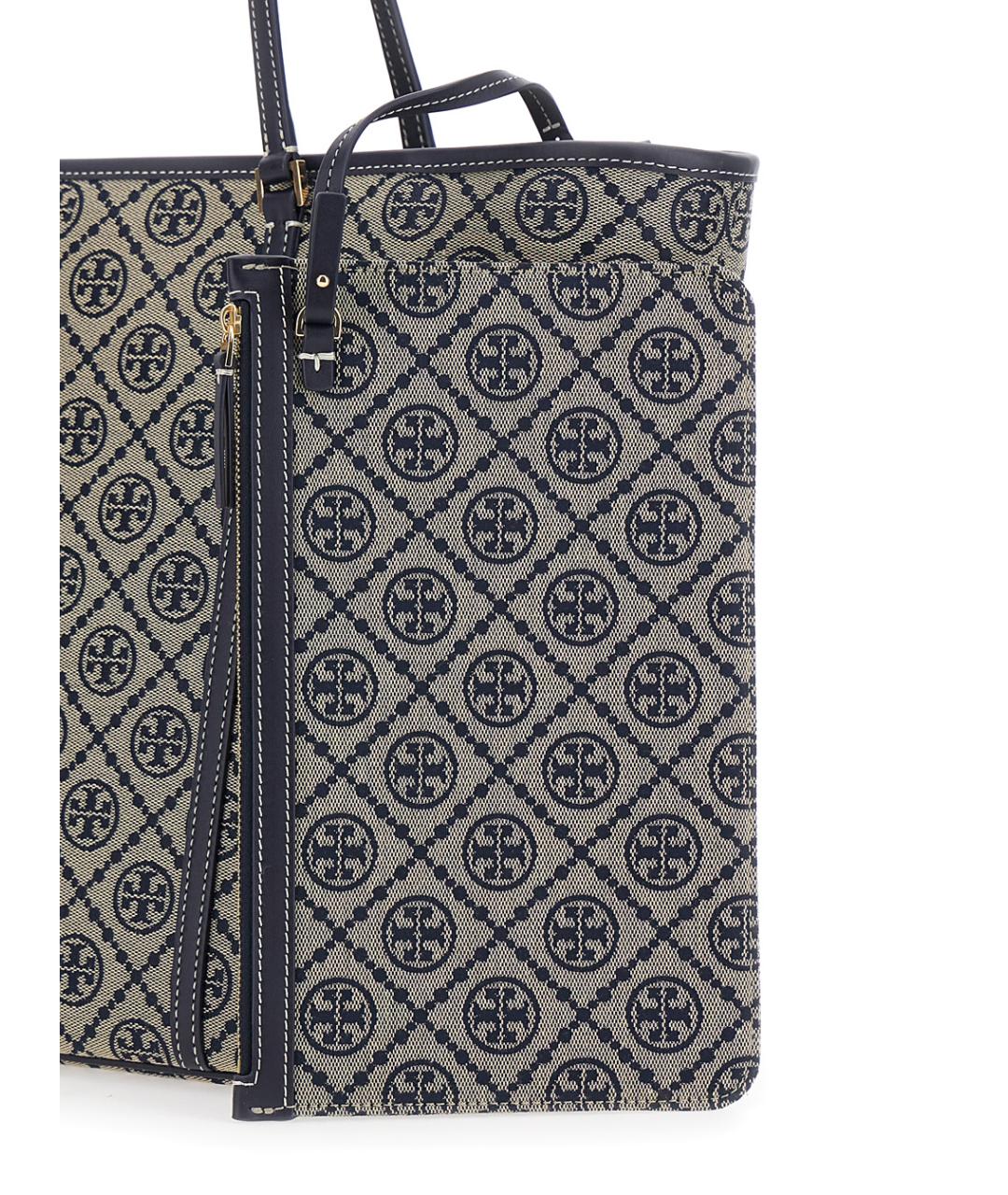 TORY BURCH Синяя хлопковая сумка тоут, фото 3