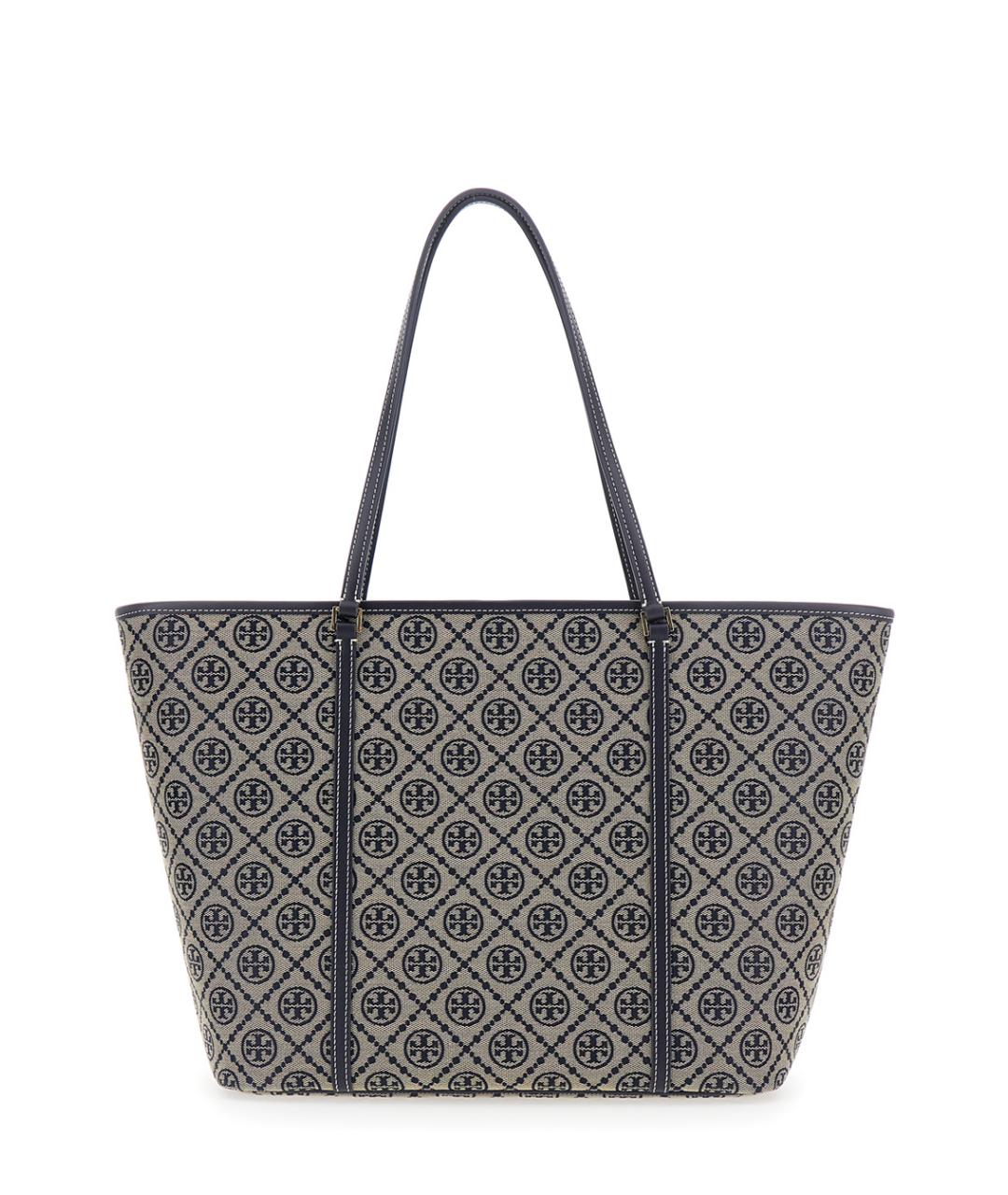 TORY BURCH Синяя хлопковая сумка тоут, фото 2
