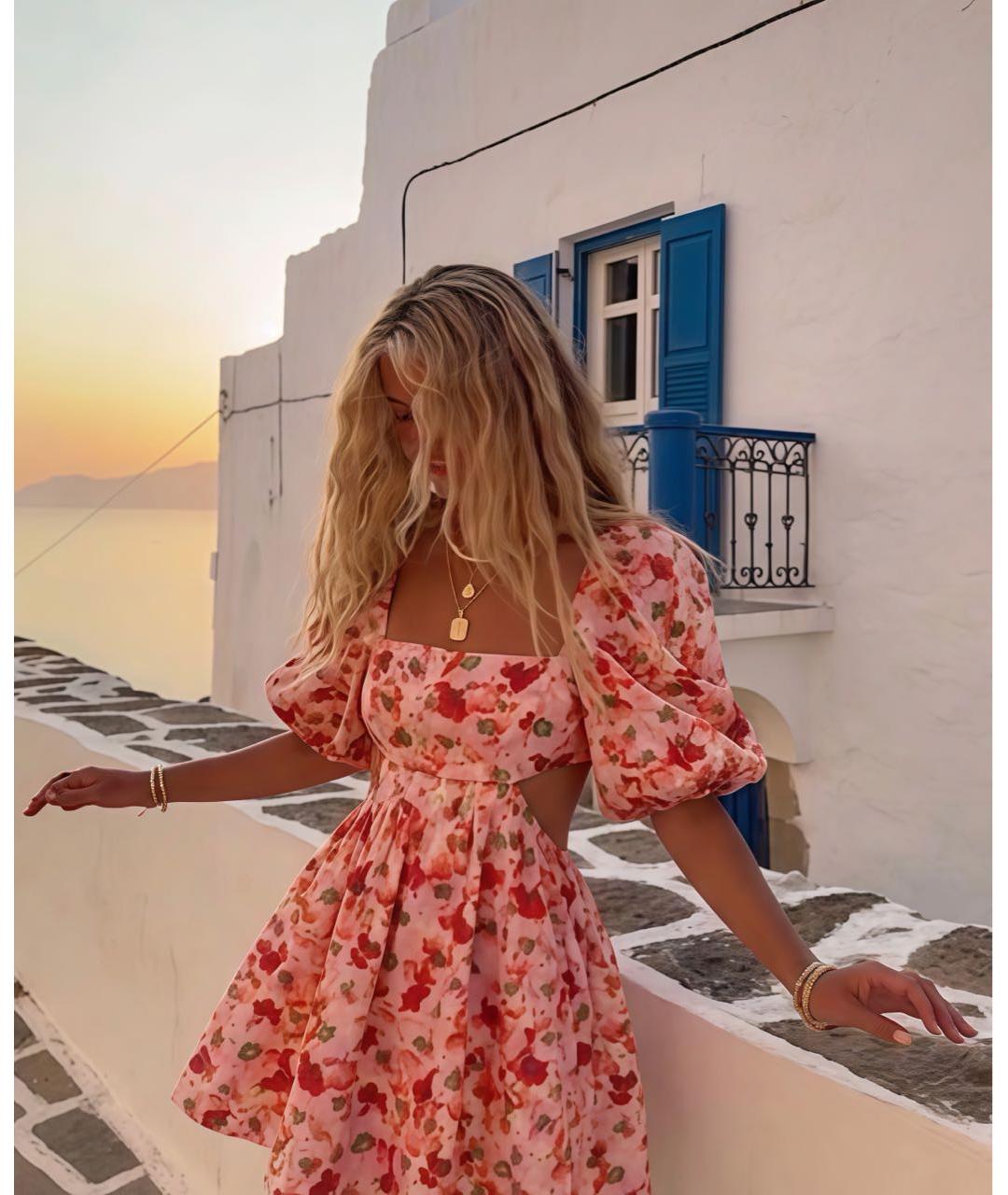 ZIMMERMANN Мульти льняное повседневное платье, фото 4