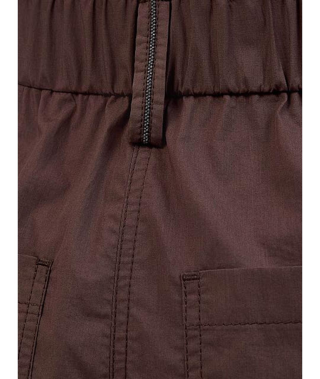 BRUNELLO CUCINELLI Коричневые хлопковые прямые брюки, фото 4