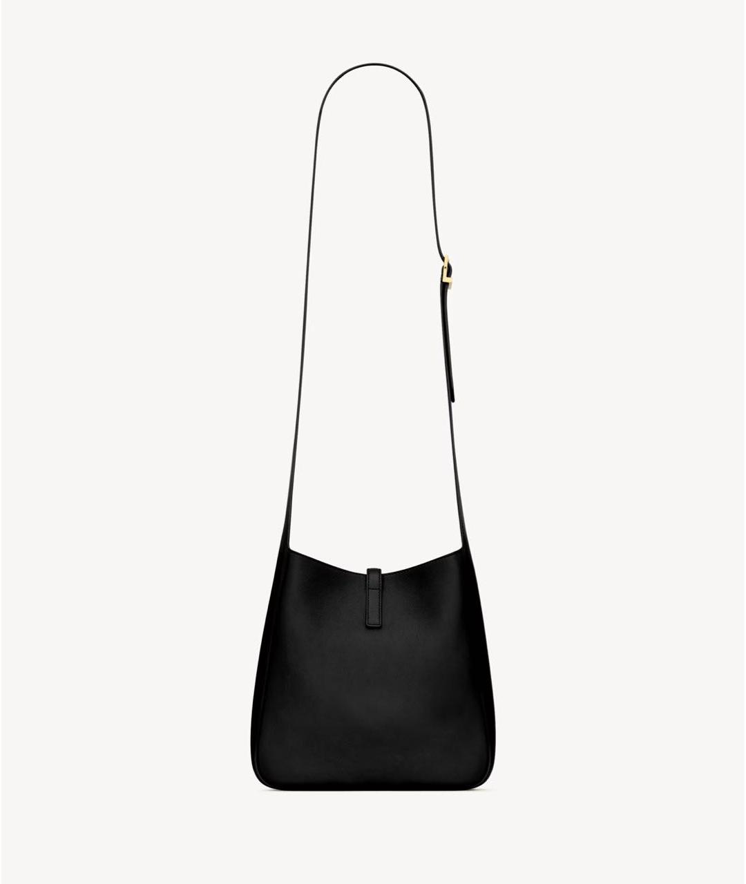 SAINT LAURENT Черная кожаная сумка через плечо, фото 3