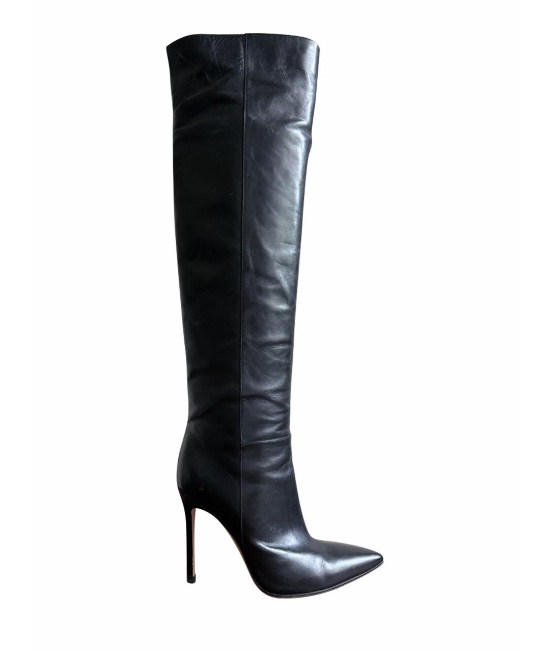 GIANVITO ROSSI Черные кожаные сапоги, фото 1