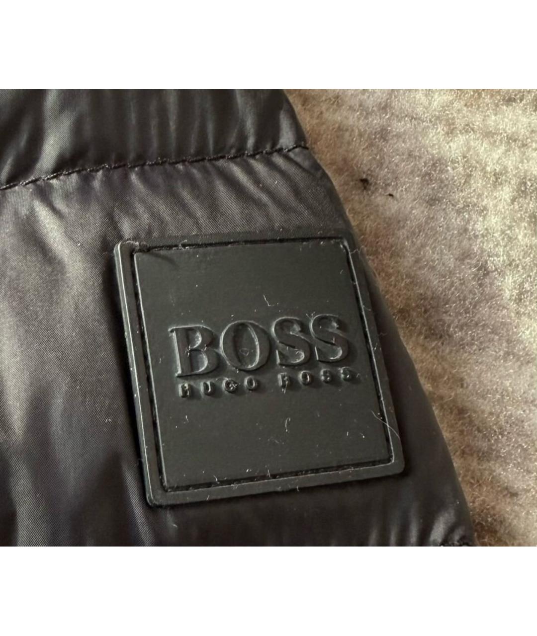 HUGO BOSS Черный полиамидовый пуховик, фото 4
