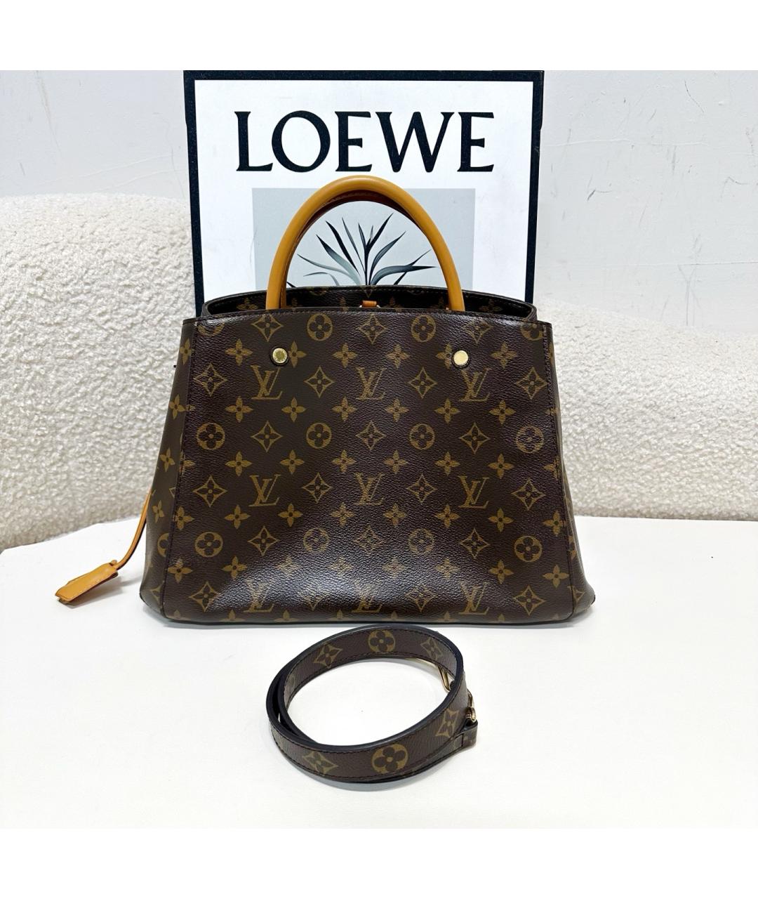 LOUIS VUITTON Коричневая сумка с короткими ручками, фото 7