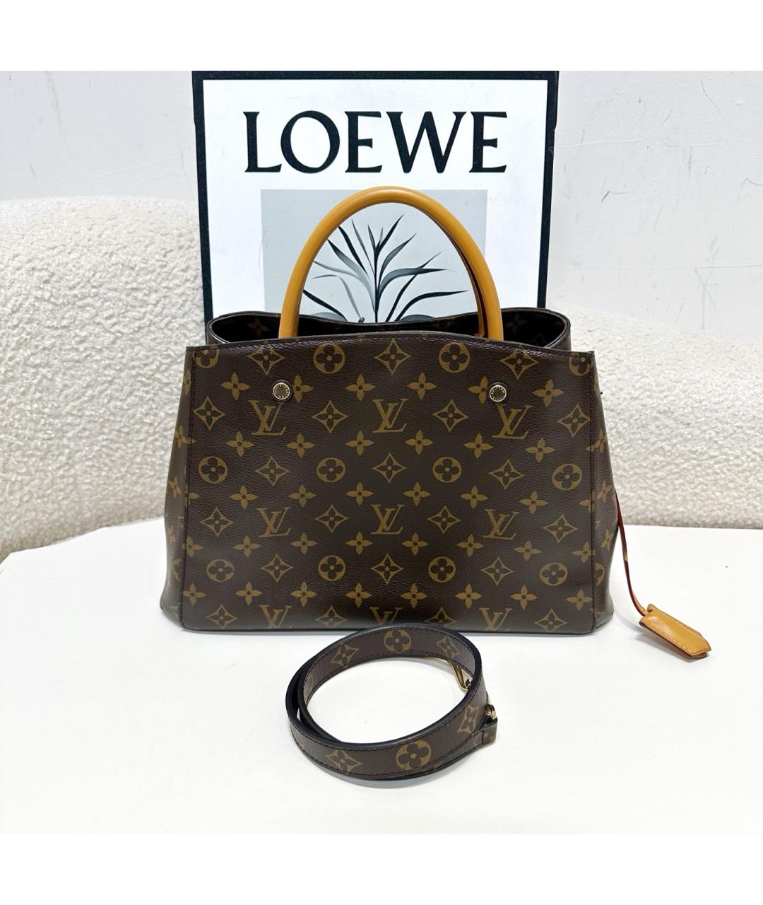 LOUIS VUITTON Коричневая сумка с короткими ручками, фото 2