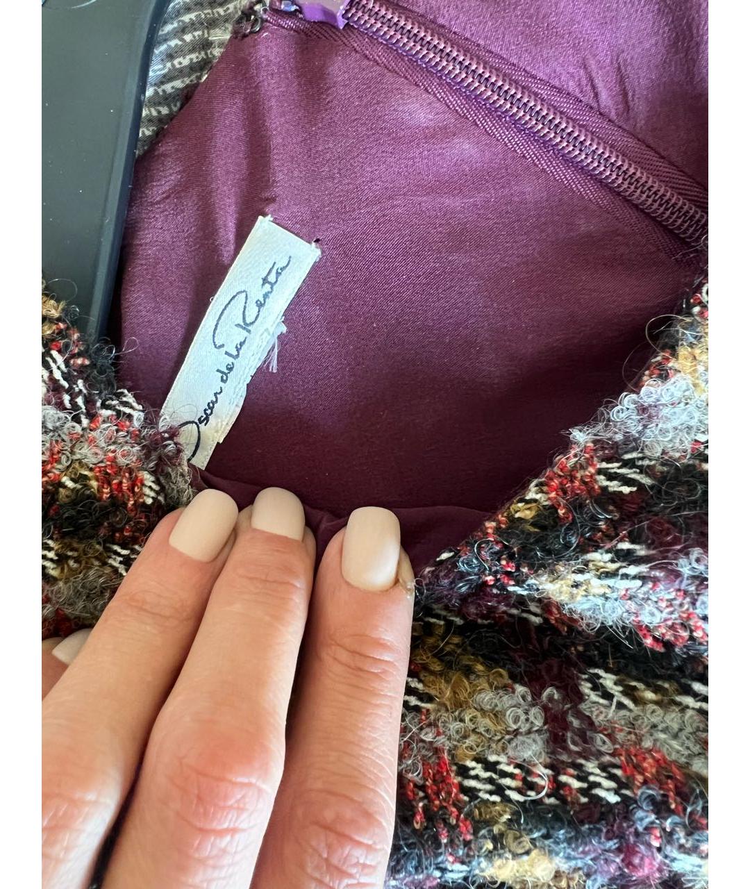 OSCAR DE LA RENTA Мульти шерстяное платье, фото 3