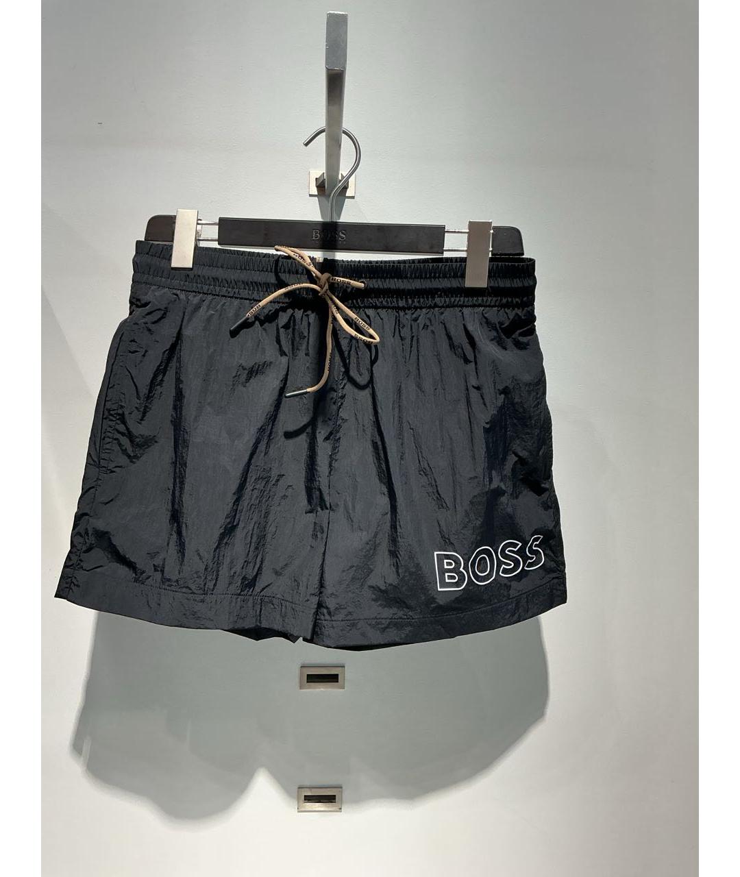 HUGO BOSS Черные полиэстеровые шорты, фото 4
