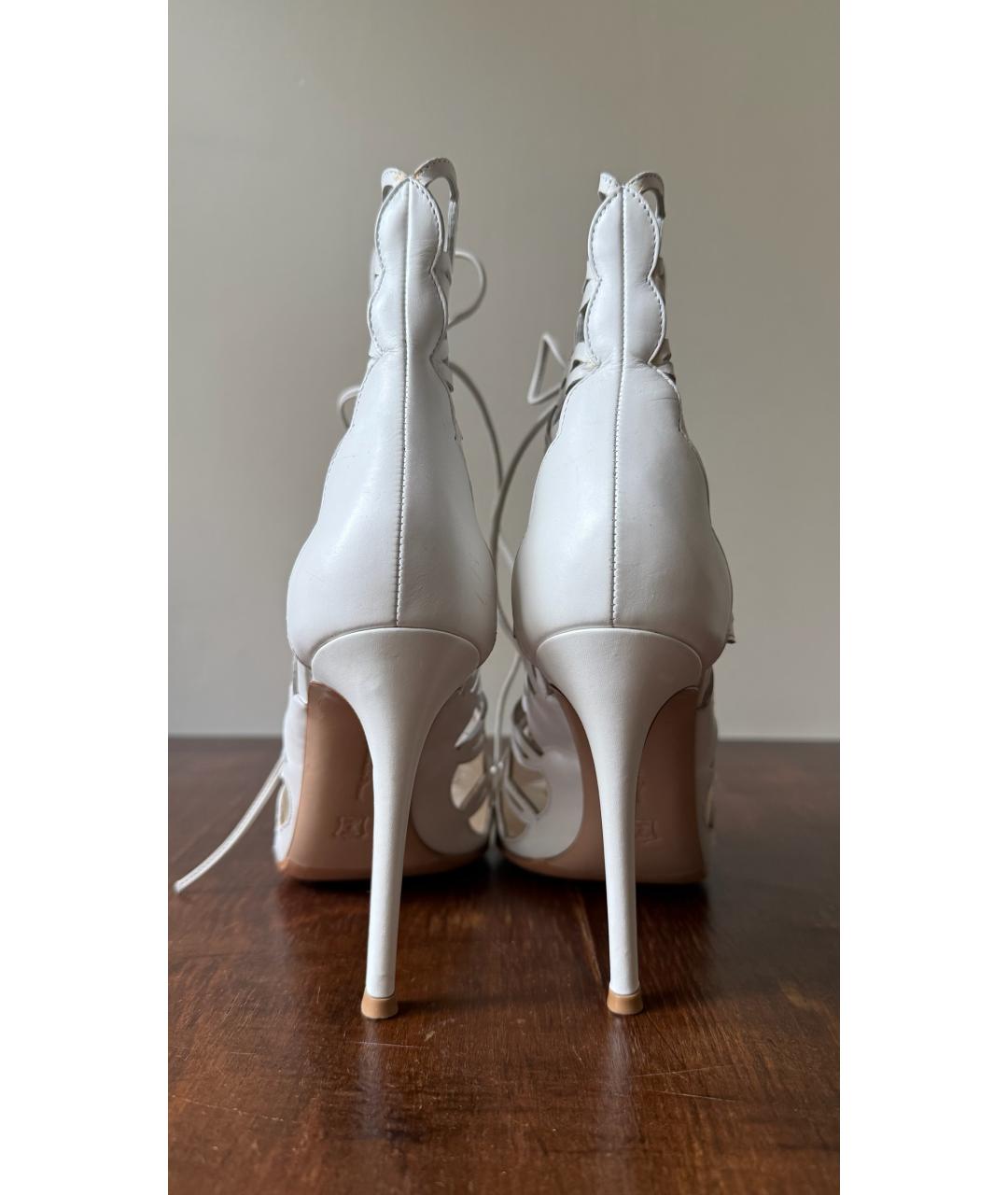 GIANVITO ROSSI Белые кожаные босоножки, фото 4