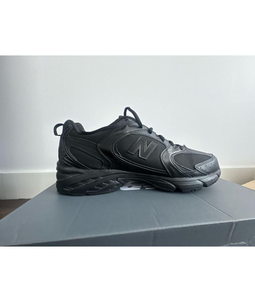 NEW BALANCE Черные низкие кроссовки / кеды из искусственной кожи, фото 4