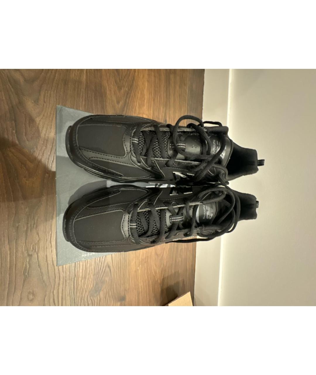 NEW BALANCE Черные низкие кроссовки / кеды из искусственной кожи, фото 2