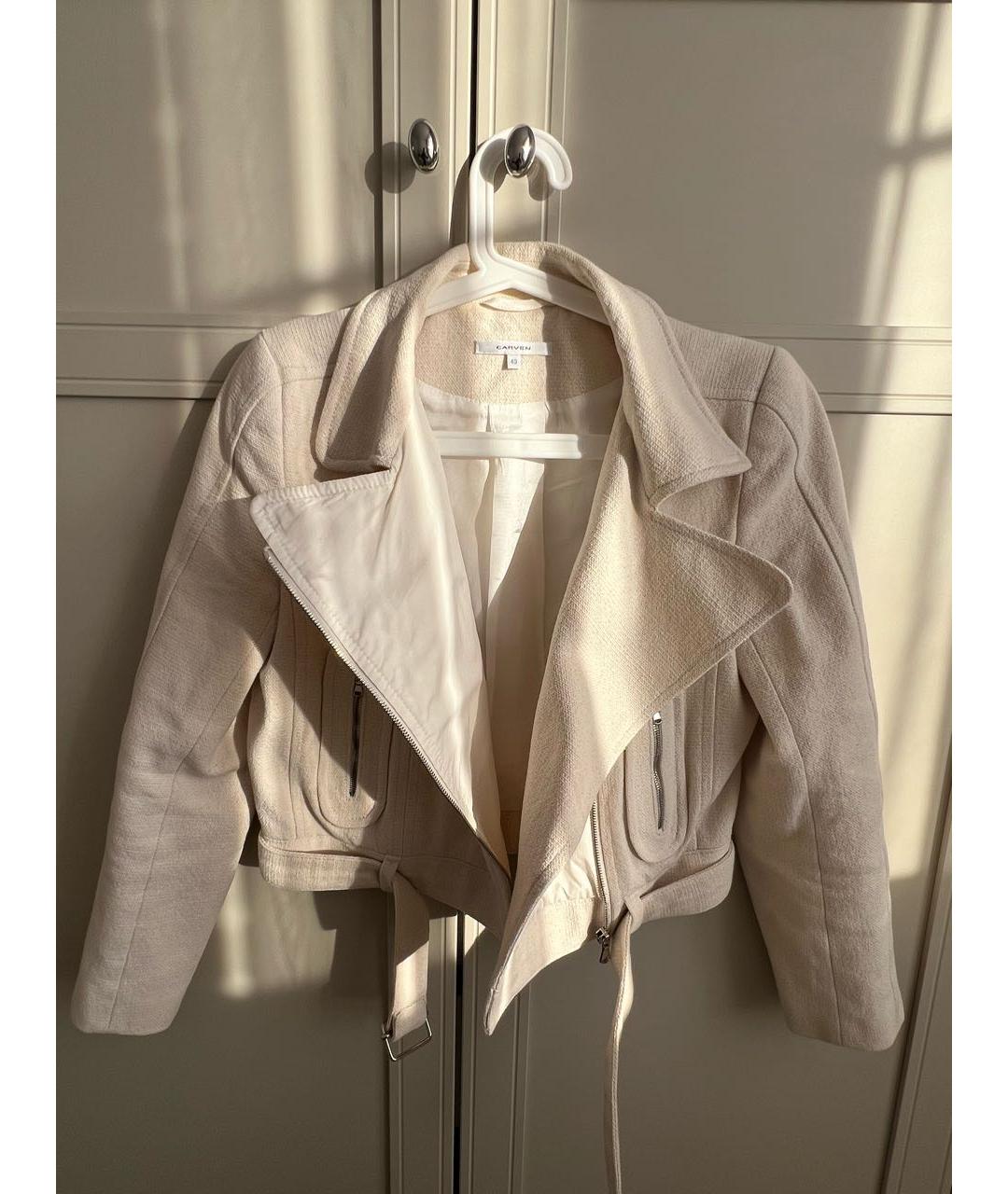 Carven Белая хлопковая куртка, фото 5