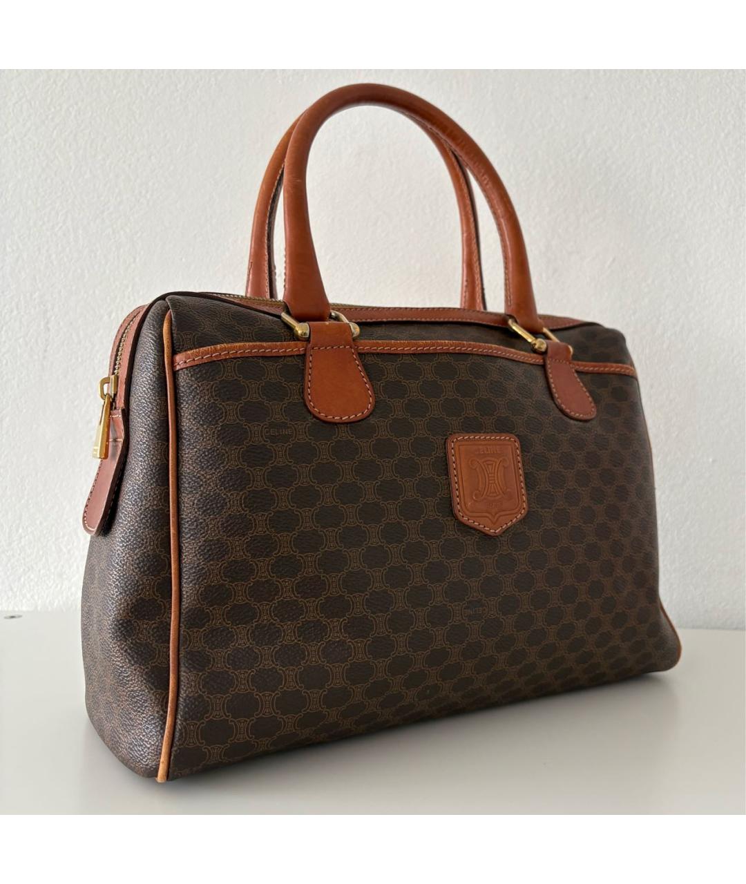 CELINE Коричневая кожаная сумка тоут, фото 2