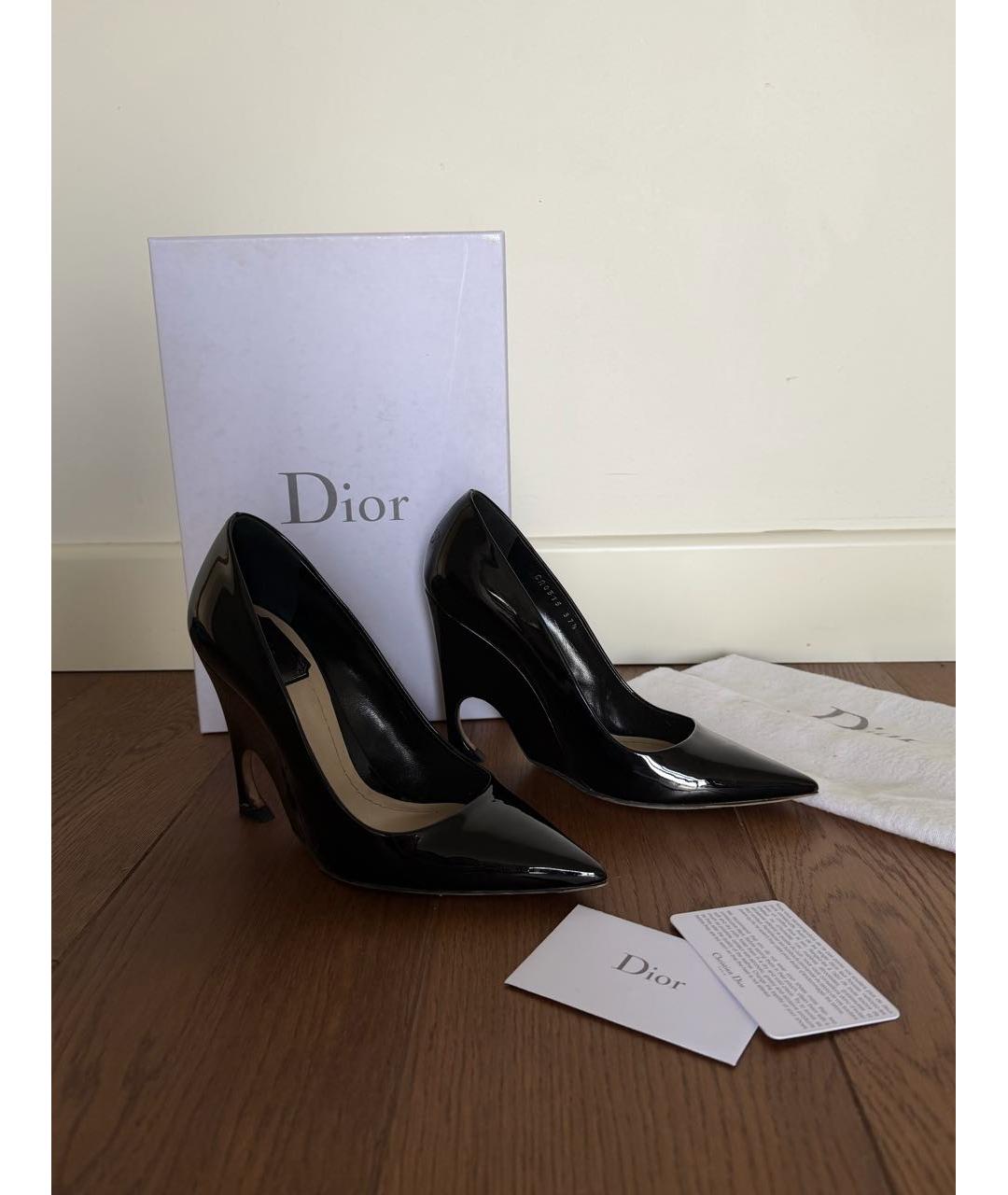 CHRISTIAN DIOR Черные туфли из лакированной кожи, фото 5