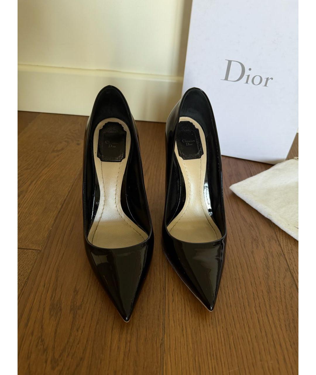 CHRISTIAN DIOR Черные туфли из лакированной кожи, фото 2