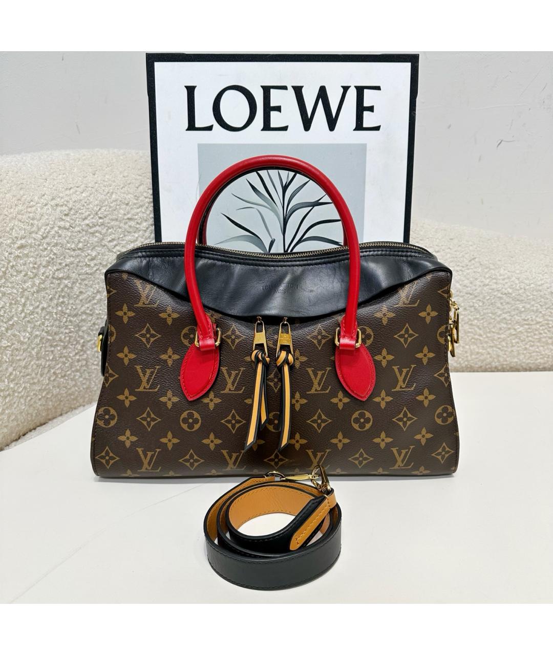 LOUIS VUITTON Коричневая сумка с короткими ручками, фото 7