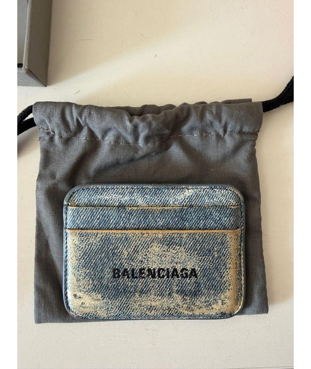 BALENCIAGA Голубой кожаный кардхолдер, фото 7