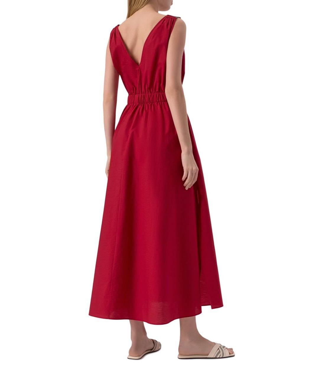 BRUNELLO CUCINELLI Красное хлопковое повседневное платье, фото 2